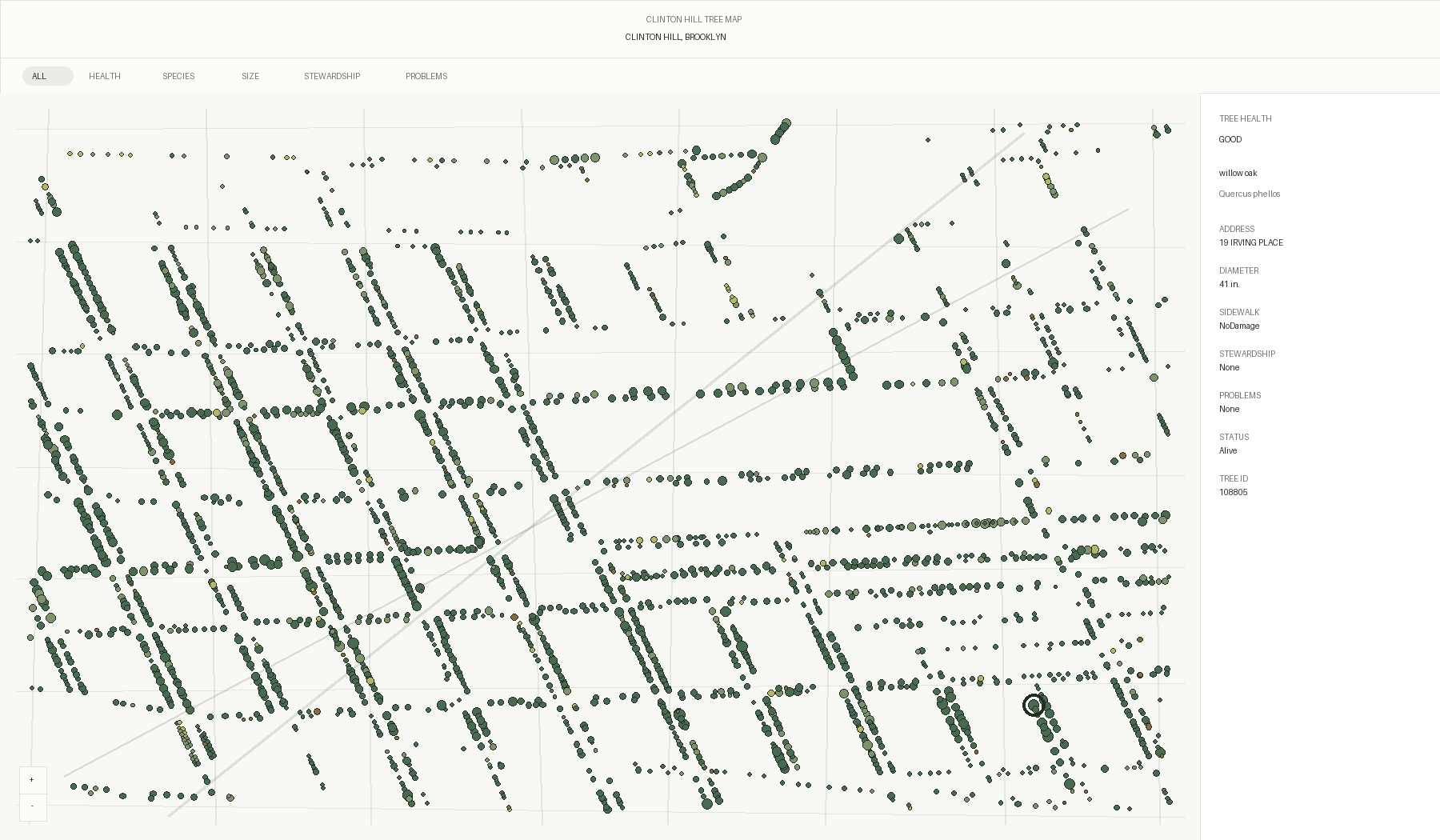 Clinton Hill Tree Map overview